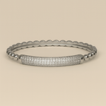 Load image into Gallery viewer, Silver Glow Beaded Bangle - PEACORA
