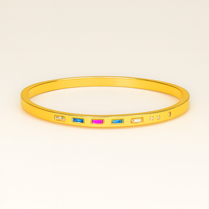 Elegant Golden Radiance Sparkle Bangle - PEACORA