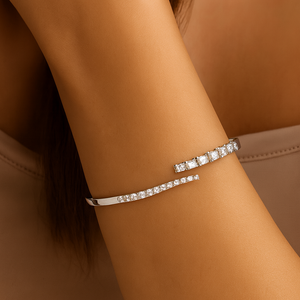 Open Elegance Hinged Bangle - PEACORA