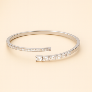 Open Elegance Hinged Bangle - PEACORA
