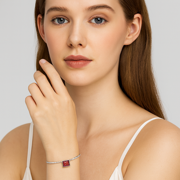 Radiant Red Tennis Anklet - PEACORA