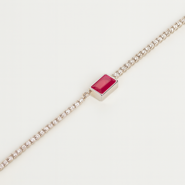 Radiant Red Tennis Anklet - PEACORA