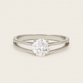 Classic Floating Solitaire Split Band Ring - PEACORA