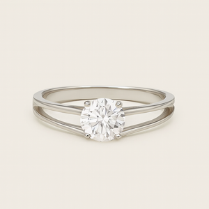 Classic Floating Solitaire Split Band Ring - PEACORA