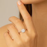 Load image into Gallery viewer, Elegant Halo Cluster Ring - PEACORA
