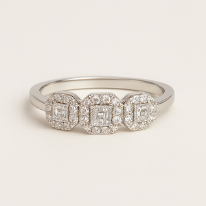 Triple Halo Vintage Ring - PEACORA