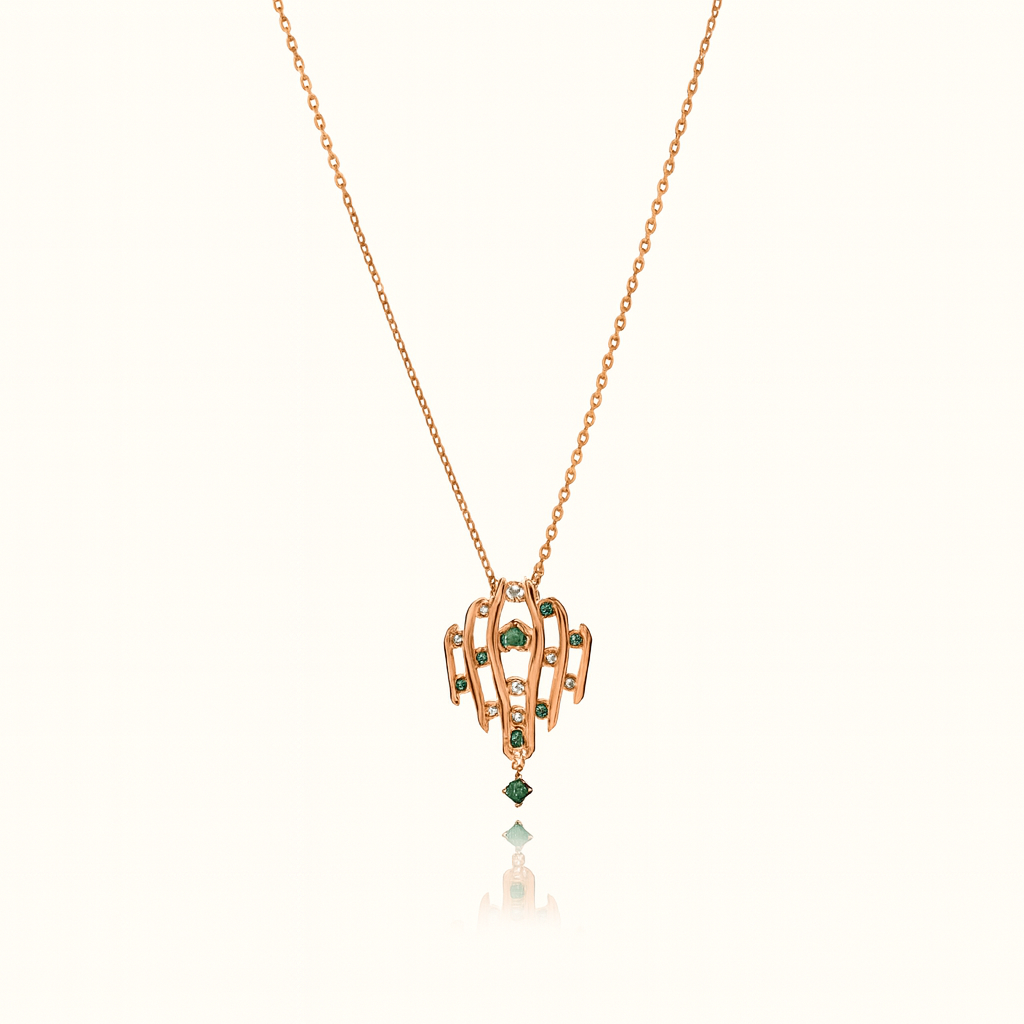 Sprouting Green Gold Necklace - PEACORA