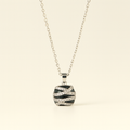 Black Silver Crystal Pendant Necklace - PEACORA