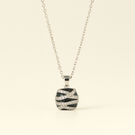 Load image into Gallery viewer, Black Silver Crystal Pendant Necklace - PEACORA
