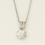 Load image into Gallery viewer, Classic Solitaire Moissanite Pendant Necklace - PEACORA
