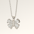 Silver Crystal Butterfly Pendant Necklace - PEACORA