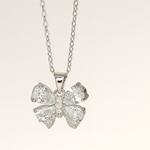 Load image into Gallery viewer, Silver Crystal Butterfly Pendant Necklace - PEACORA
