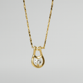 Golden Horseshoe Crystal Pendant Necklace - PEACORA