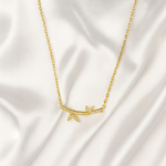 Load image into Gallery viewer, Golden Bamboo-Inspired Pendant Necklace - PEACORA
