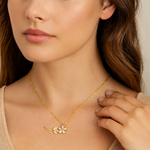 Load image into Gallery viewer, Golden Floral Branch Pendant Necklace - PEACORA
