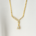Golden Teardrop Crystal Pendant Necklace - PEACORA