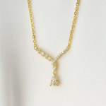 Load image into Gallery viewer, Golden Teardrop Crystal Pendant Necklace - PEACORA
