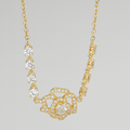 Radiant Rose Crystal Golden Necklace - PEACORA