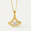 Modern Golden Triangle Crystal Pendant Necklace - PEACORA