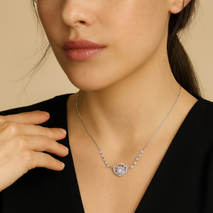 Radiant Rose Crystal Pendant Necklace - PEACORA