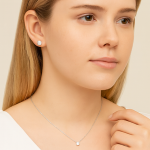 Classic Moissanite Solitaire Stud Earrings - PEACORA