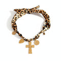 Cross Charm Scarf Necklace 