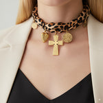 Load image into Gallery viewer, Cross Charm Scarf Necklace 
