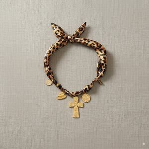 Cross Charm Scarf Necklace 
