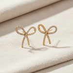 Load image into Gallery viewer, Crystal Bow Statement Earrings 
