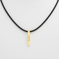Custom Gold Engraved Bar Pendant Necklace 