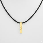 Load image into Gallery viewer, Custom Gold Engraved Bar Pendant Necklace 
