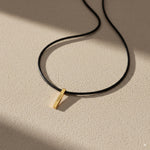 Load image into Gallery viewer, Custom Gold Engraved Bar Pendant Necklace 
