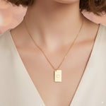 Load image into Gallery viewer, Custom Engraved Gold Envelope Necklace 
