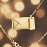 Load image into Gallery viewer, Custom Engraved Gold Envelope Necklace 
