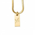 Custom Gold Rectangle Pendant Necklace 