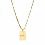 Load image into Gallery viewer, Custom Gold Rectangle Pendant Necklace 
