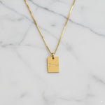 Load image into Gallery viewer, Custom Gold Rectangle Pendant Necklace 
