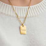 Load image into Gallery viewer, Custom Gold Rectangle Pendant Necklace 
