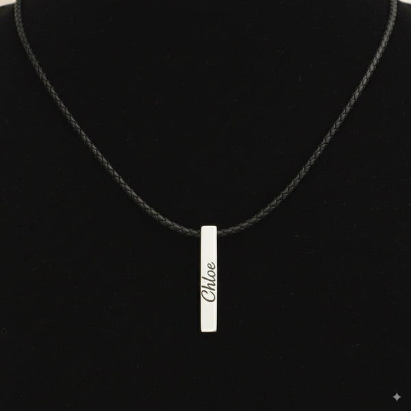 Custom Silver Bar Necklace 
