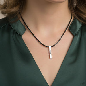 Custom Silver Bar Necklace 