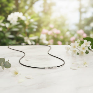 Custom Silver Bar Necklace 