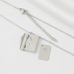 Load image into Gallery viewer, Custom Silver Envelope Locket Necklace 
