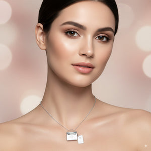 Custom Silver Envelope Locket Necklace 