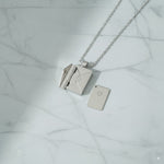 Load image into Gallery viewer, Custom Silver Envelope Locket Necklace 
