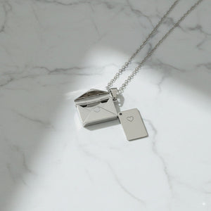 Custom Silver Envelope Locket Necklace 