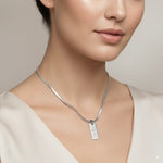 Load image into Gallery viewer, Custom Silver Rectangle Pendant Necklace 
