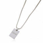 Load image into Gallery viewer, PEACORA Sleek Silver Rectangle Tag Pendant Necklace
