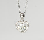 Load image into Gallery viewer, Silver Moissanite Heart Pendant Necklace
