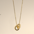 Gold Vermeil Interlocking Rings Pendant Necklace - PEACORA