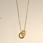 Load image into Gallery viewer, Gold Vermeil Interlocking Rings Pendant Necklace
